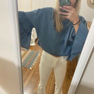 Cropped denim Zara top